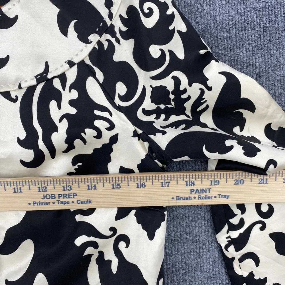 Tory Burch Monochrome Baroque Jacket Women 6 Black White Cotton Silk Luxury